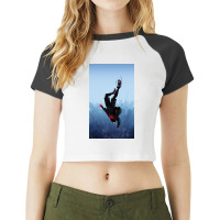 Miles Morales Jump Raglan Crop Top | Artistshot