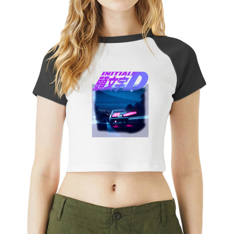 Initial D Neon Ae86 Raglan Crop Top by ElenaMCartasegna | Artistshot