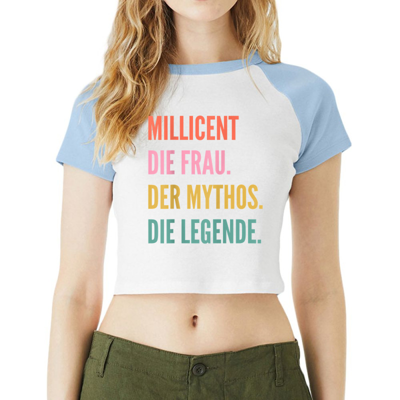 Funny German First Name Design   Millicent T Shirt Raglan Crop Top by toraprqwfg | Artistshot