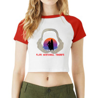 Playa Martianez Tenerife Tee Raglan Crop Top | Artistshot