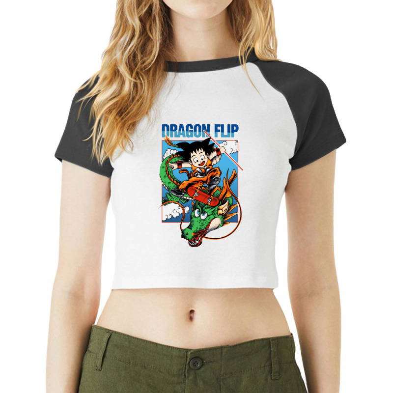 Dragon Flip Raglan Crop Top by DagDigDug | Artistshot