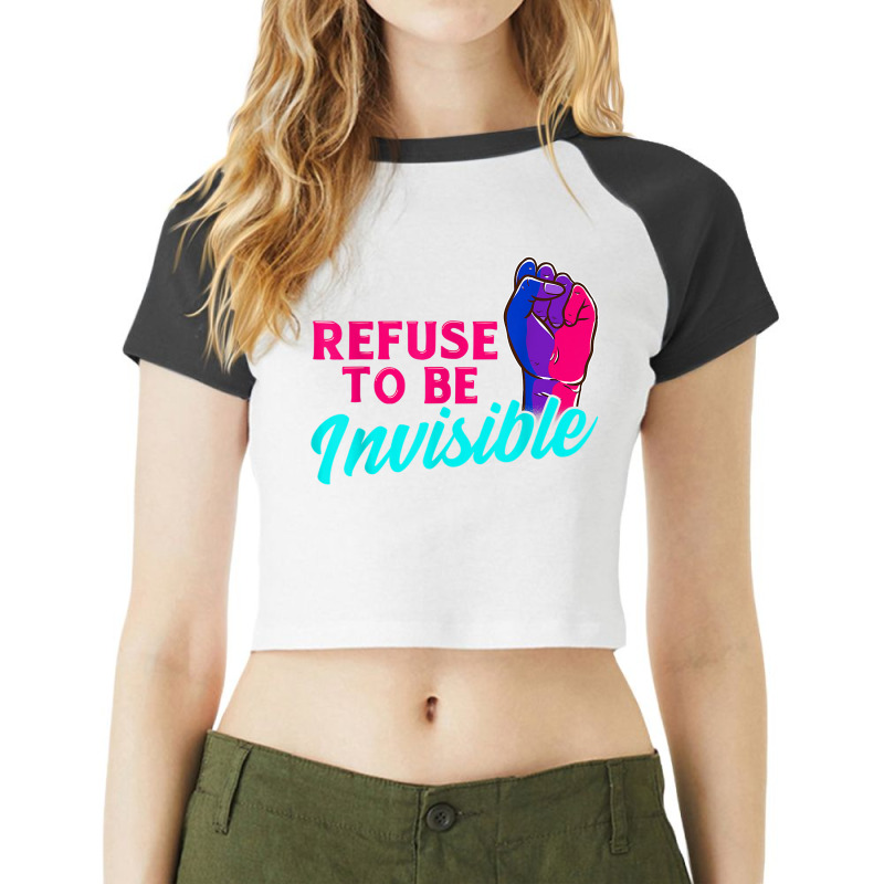 Refuse To Be Invisible Pride Shirt Lgbtq Community Tees Raglan Crop Top by ANDREWAVIS | Artistshot