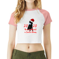 Pandemic Christmas 2020 Santa Dog Minimalist Shirts Raglan Crop Top | Artistshot