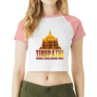 Tirupathi Tirumala Temple Raglan Crop Top | Artistshot