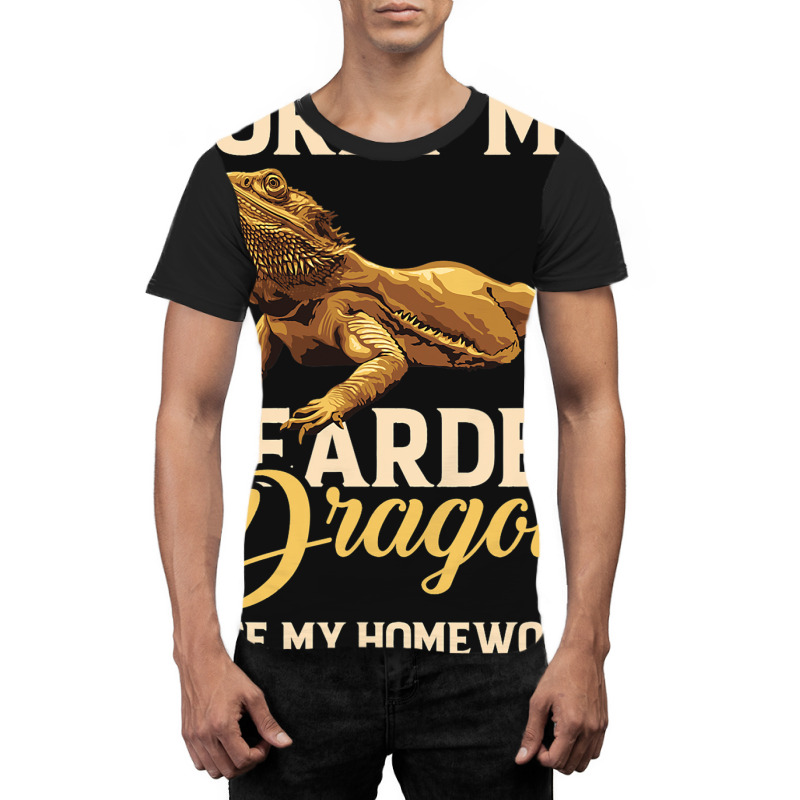 Bearded Dragon Cute Lizard Beardie Ate My Homework Graphic T-shirt | Artistshot