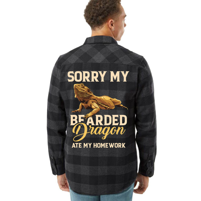 Bearded Dragon Cute Lizard Beardie Ate My Homework Flannel Shirt | Artistshot