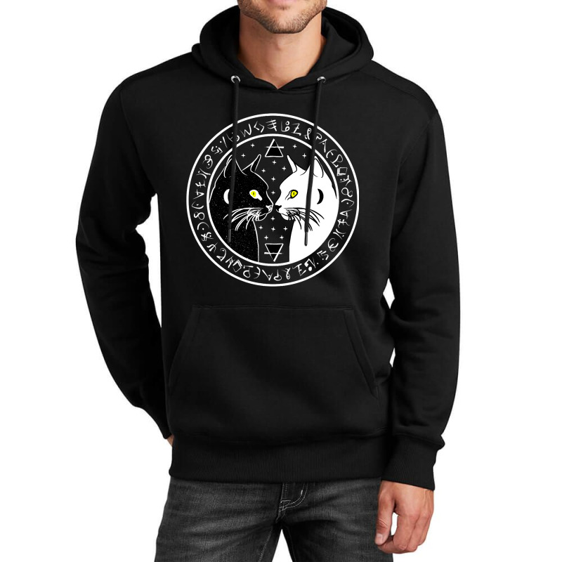 Black Cat Witch Wicca Crescent Moon Norse Rune Pag Unisex Hoodie | Artistshot