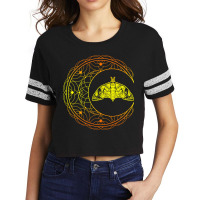 Artsy Luna Stargazer Occult Astrology Moth Crescen Scorecard Crop Tee | Artistshot