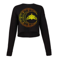 Artsy Luna Stargazer Occult Astrology Moth Crescen Cropped Sweater | Artistshot