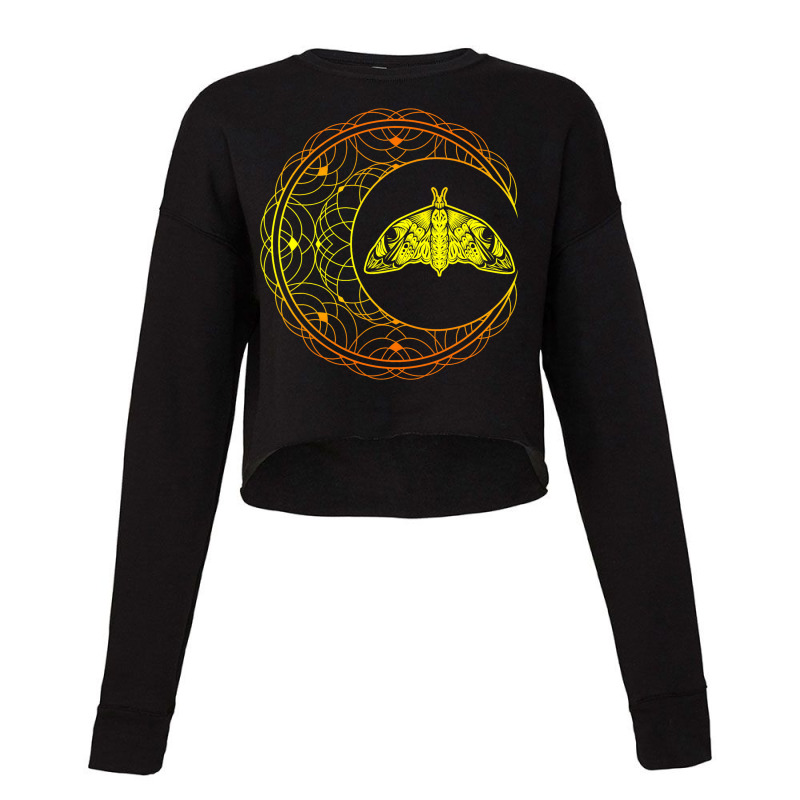 Artsy Luna Stargazer Occult Astrology Moth Crescen Cropped Sweater by MICHAELPHILBECK | Artistshot