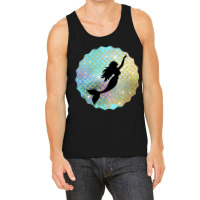 Black Mermaid Silhouette On Rainbow Scales Tank Top | Artistshot