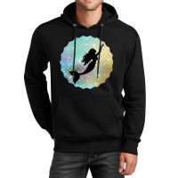 Black Mermaid Silhouette On Rainbow Scales Unisex Hoodie | Artistshot