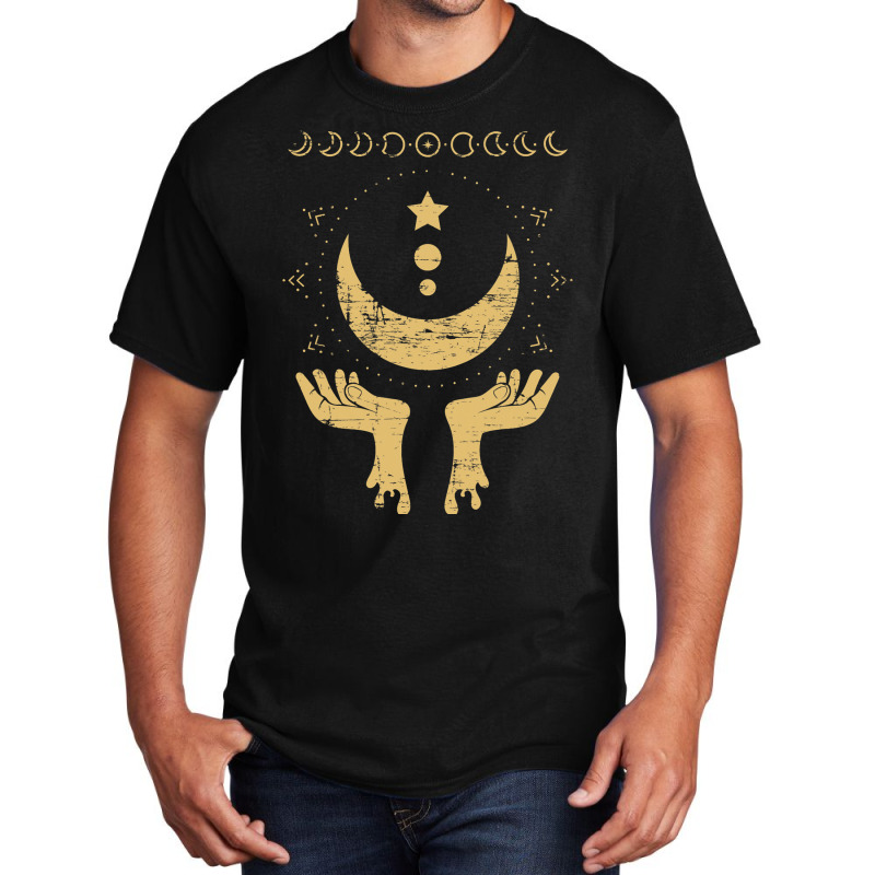 Celestial Body Stargazer Luna Occult Pagan Crescen Basic T-shirt by SweetCurl | Artistshot