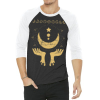 Celestial Body Stargazer Luna Occult Pagan Crescen 3/4 Sleeve Shirt | Artistshot