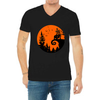 Bulldog Moon Halloween Costume Scary For Adults Do V-neck Tee | Artistshot