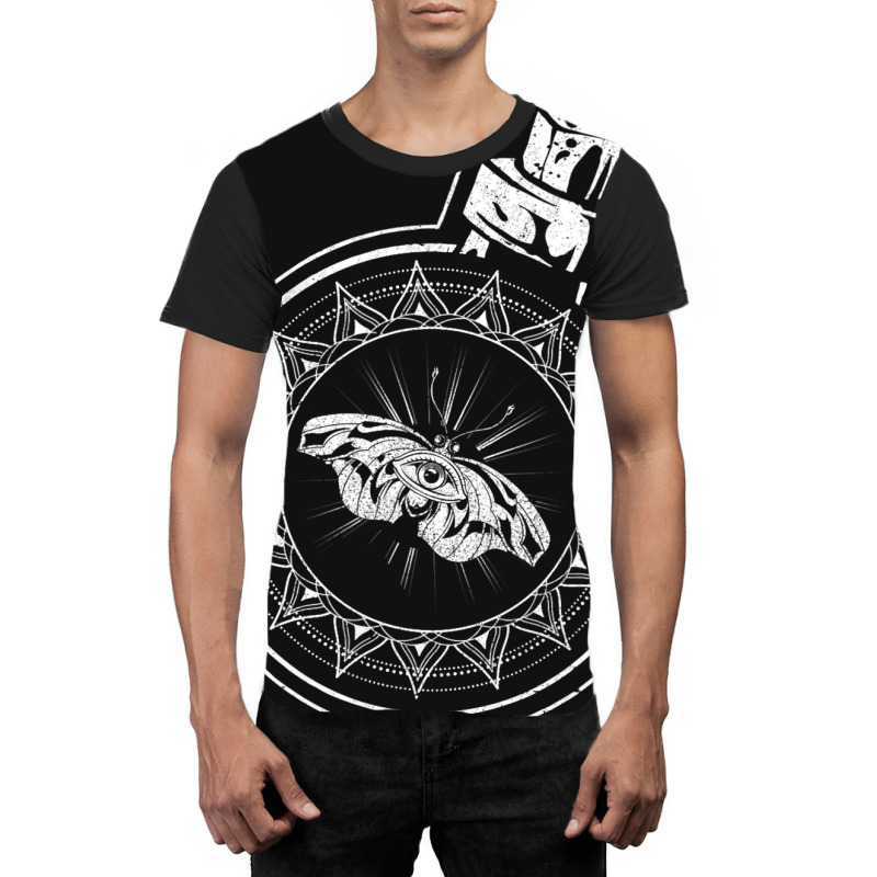 Celestial Body Wicca Pagan Occult Witch Moth Cresc Graphic T-shirt | Artistshot