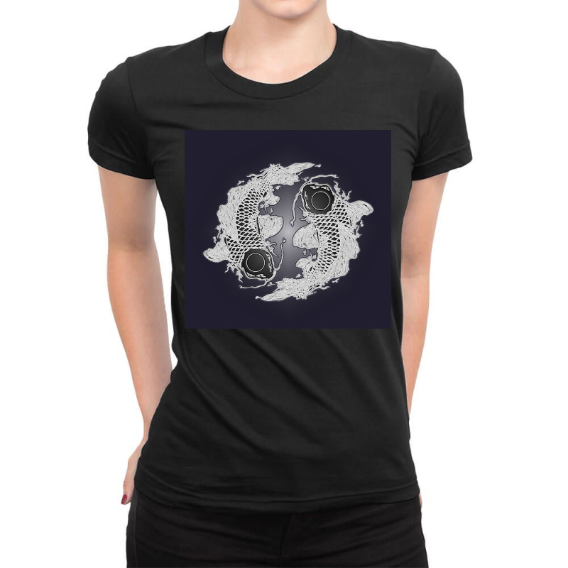 Animals Koi Fish Ladies Fitted T-Shirt by DYNNN | Artistshot