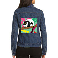 Blackandwhite Ruffed Lemur Ladies Denim Jacket | Artistshot