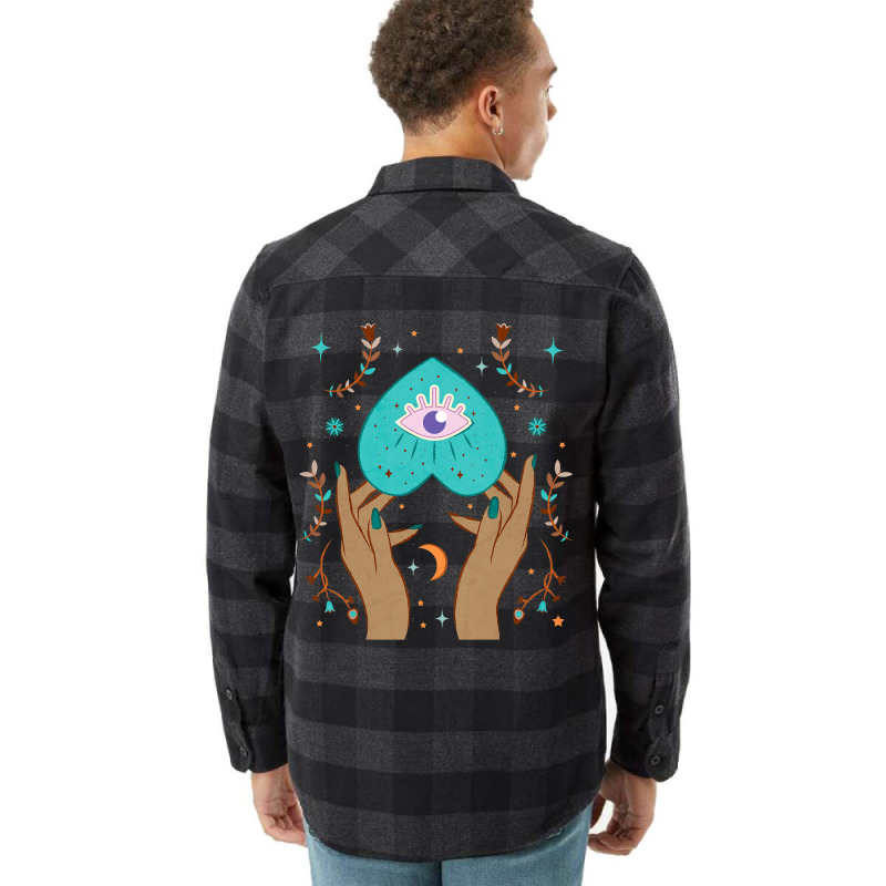 Celestial Boho Cottagecore Aesthetic Moon Evil Eye Flannel Shirt | Artistshot