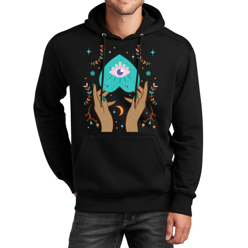 Celestial Boho Cottagecore Aesthetic Moon Evil Eye Unisex Hoodie | Artistshot