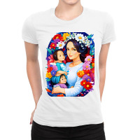 Happy Mother's Day To The Most Wonderful Moms Ladies Fitted T-shirt | Artistshot