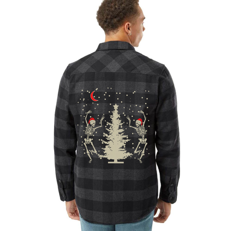 Funny Skeleton Santa Hat Christmas Dancing Under T Flannel Shirt | Artistshot