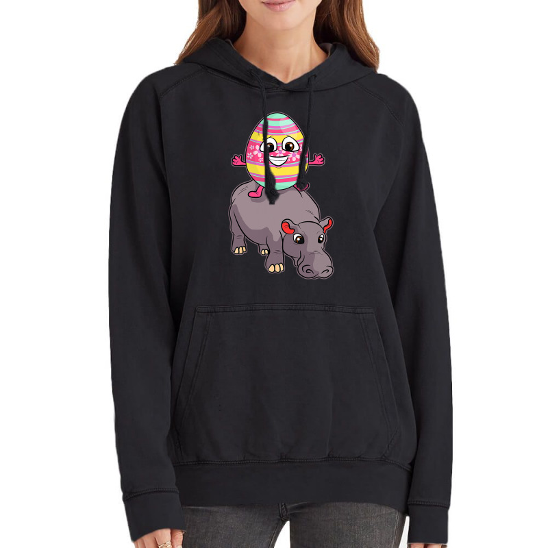 Easter Egg Riding Hippo Easter Day Cute Hippopotam Vintage Hoodie | Artistshot