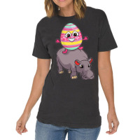 Easter Egg Riding Hippo Easter Day Cute Hippopotam Vintage T-shirt | Artistshot