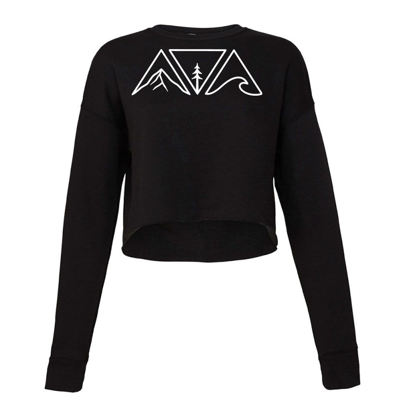 Nature Triangles - White Version Cropped Sweater by Sommerseth Art | Artistshot