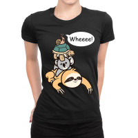 Funny Slow Moving Sloth Turtle Koala Snail Family  Ladies Fitted T-shirt | Artistshot