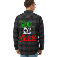 Funny Amore Italian Flag Colors Moon Novelty Flannel Shirt | Artistshot