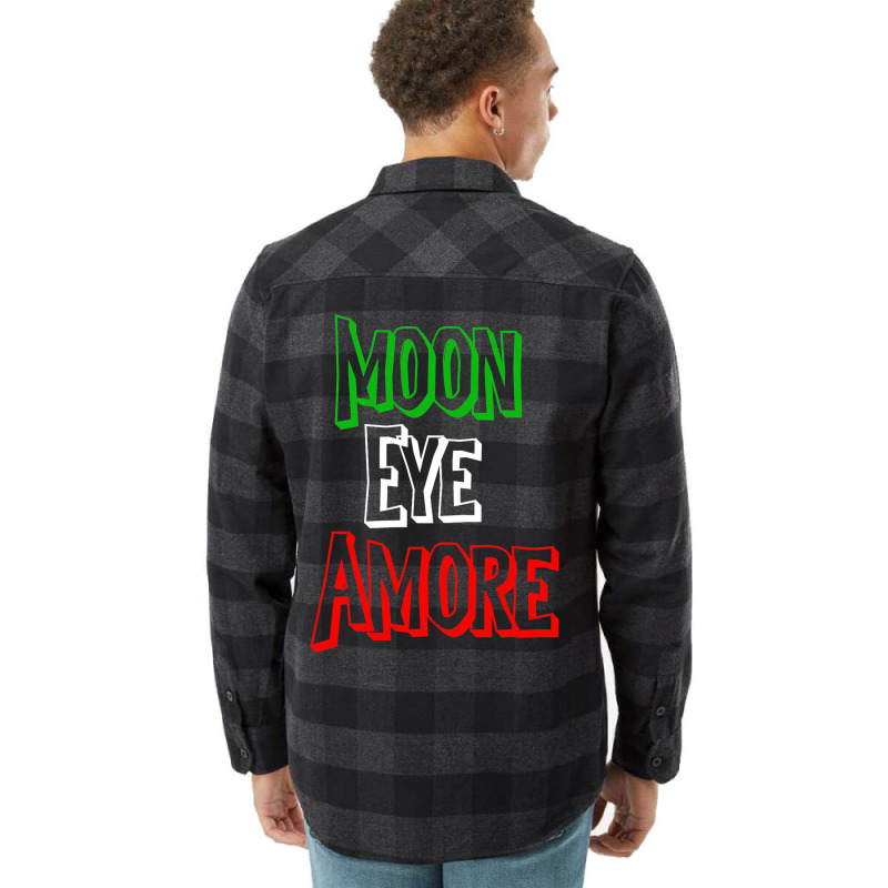 Funny Amore Italian Flag Colors Moon Novelty Flannel Shirt by MadalynRatliff | Artistshot