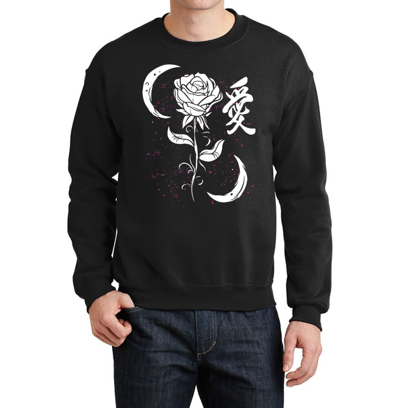 Flower Rose Moon Crewneck Sweatshirt by HarborLenard | Artistshot