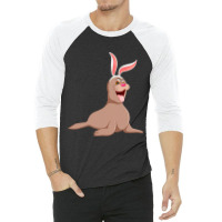 Funny Manatee Easter Bunny Cute Sea Animal Pascha  3/4 Sleeve Shirt | Artistshot