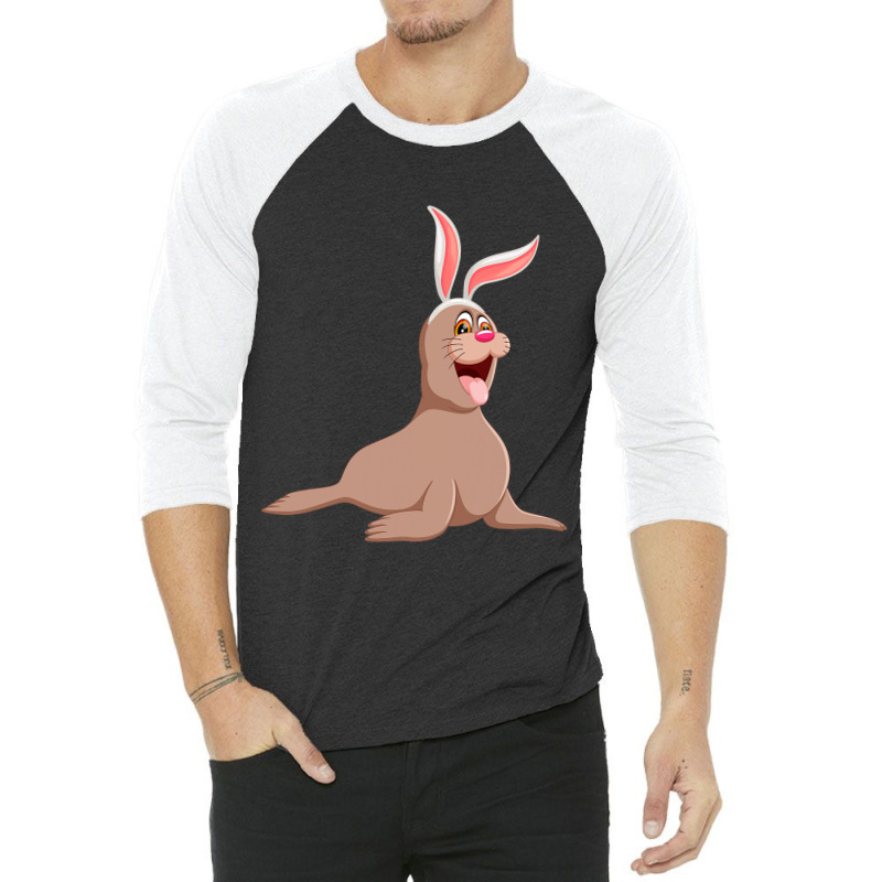 Funny Manatee Easter Bunny Cute Sea Animal Pascha  3/4 Sleeve Shirt by NariahPringl | Artistshot