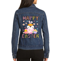 Easter Kawaii Bunny Guinea Pig Cute Spring Egg Hun Ladies Denim Jacket | Artistshot