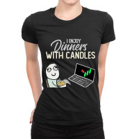 Funny Stock Trading Team Prefer Romantic Candlesti Ladies Fitted T-shirt | Artistshot