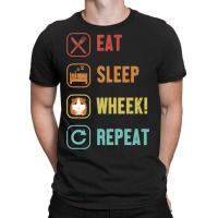 Eat Sleep Wheek Repeat Cavy Caviidae Long Hair Gui T-shirt | Artistshot