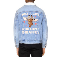 Funny Giraffe Design For Girls Safari Giraffe Love Unisex Sherpa-lined Denim Jacket | Artistshot