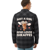 Funny Giraffe Design For Girls Safari Giraffe Love Flannel Shirt | Artistshot