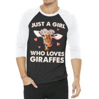 Funny Giraffe Design For Girls Safari Giraffe Love 3/4 Sleeve Shirt | Artistshot