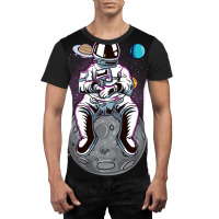 Funny Astronaut Sitting On The Moon Solar System S Graphic T-shirt | Artistshot