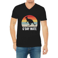 Gday Mate Australia Funny Kangaroo Australian Vint V-neck Tee | Artistshot