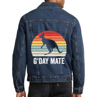 Gday Mate Australia Funny Kangaroo Australian Vint Men Denim Jacket | Artistshot