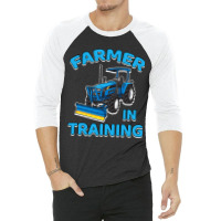 Funny Tractor Boy Farmer In Training Farming Tract 3/4 Sleeve Shirt | Artistshot