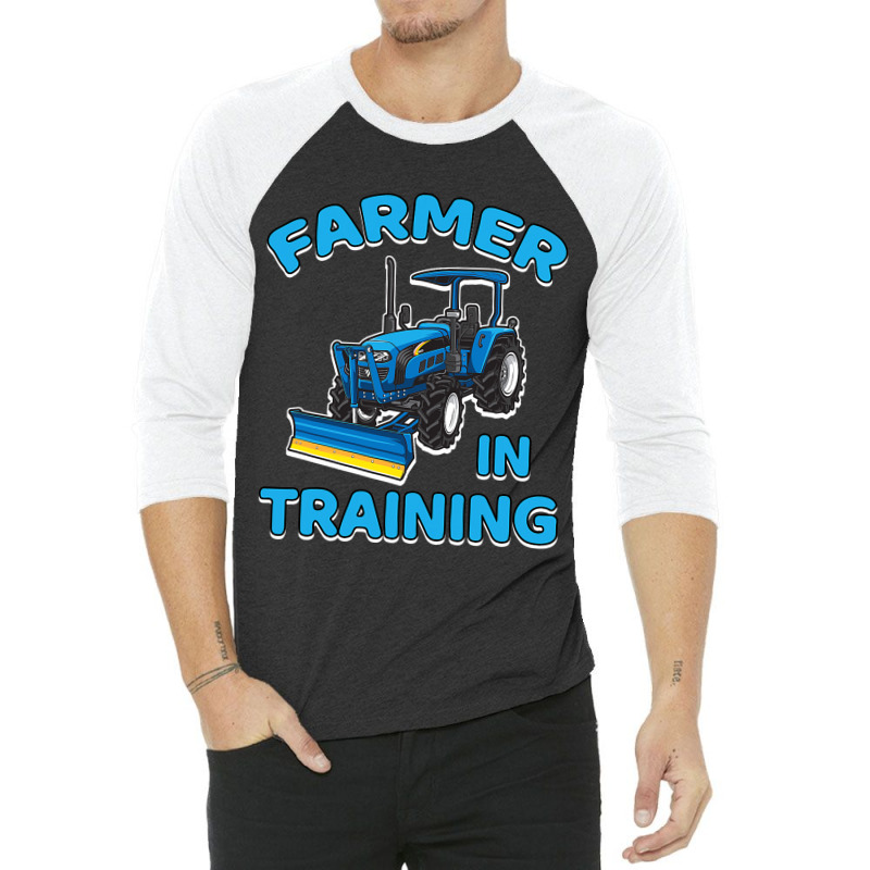 Funny Tractor Boy Farmer In Training Farming Tract 3/4 Sleeve Shirt | Artistshot