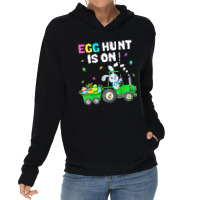 Egg Hunt Is On Tractor Easter Bunny Eggs Boys Kids Lightweight Hoodie | Artistshot