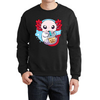 Funny Axolotl Salamander Aquatic Boba Kawaii Aesth Crewneck Sweatshirt | Artistshot