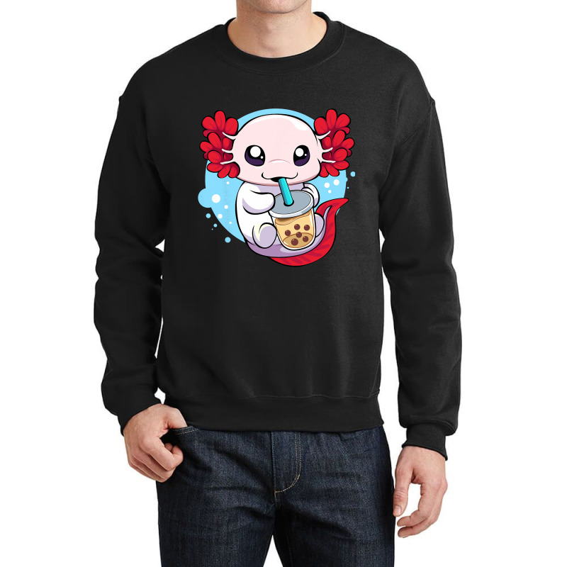 Funny Axolotl Salamander Aquatic Boba Kawaii Aesth Crewneck Sweatshirt | Artistshot