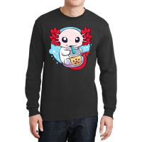 Funny Axolotl Salamander Aquatic Boba Kawaii Aesth Long Sleeve Shirts | Artistshot